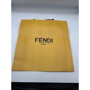 Fendi Authentic Yellow Paper Shopping Bag 13" X 14"